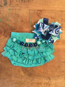 Turquoise tRuffles Bloomers - Size 12m, 18m, 2t, 4t
